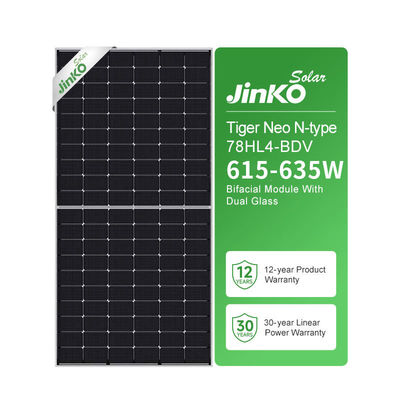 フロントガラス 2.0mm ジンコ 双面太陽光パネル 635W 630W 625W 620W 615WP N型 トップコン
