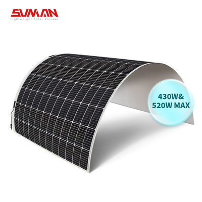 軽量 430W/520W と 166mmx166mm セルサイズを持つ Sunman モノ 太陽光柔軟パネル