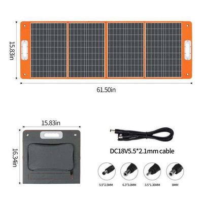 折りたたむ太陽光パネルバックアップ発電機 300W ブラックパネル効率 21.5%-23.5%