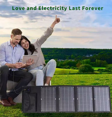 折りたたむ式サンパワー 100W ソーラーパネル充電器 キャンプやRV用のUSBタイプ-c DCポート