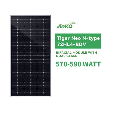 ジンコ太陽光パネル 570-590 ワット プロジェクト用 双面型 ジンコ タイガー ネオ N型 72HL4-BDV