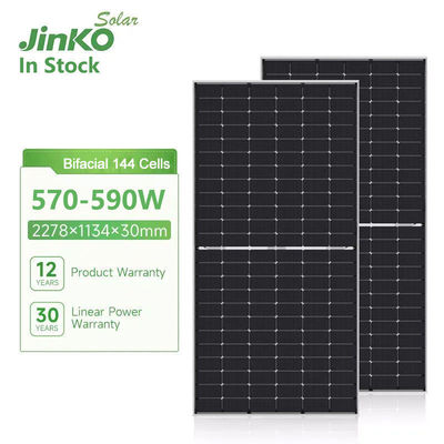 Jinko JKM570-590N-72HL4-V-F7-EN 30mm×182mmセルのための単面太陽光パネル