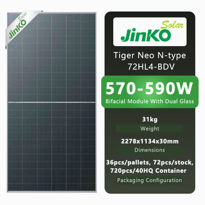 ジンコ タイガー ネオ N型 72Hl4-Bdv 太陽光パネル 570W 575W 580W 双面モジュール 585W 590W