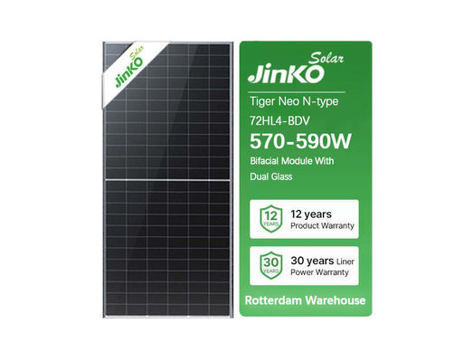 ジンコソーラーパネル 550w 570w 575w 580w 585w 590w 600w 双面型 ジンコタイガーネオ N型 72HL4-BDV