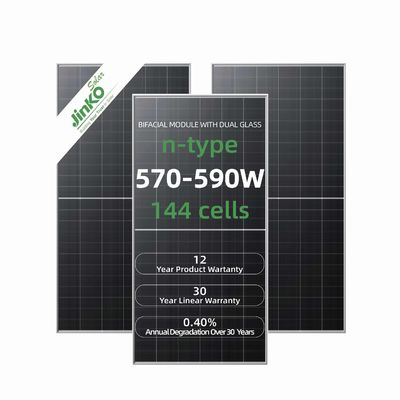 N型 モノソーラーパネル ジンコ 550w 555w タイガーネオ 72HL IP68 格付けのジャンクションボックス