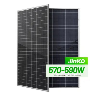 N型 モノソーラーパネル ジンコ 550w 555w タイガーネオ 72HL IP68 格付けのジャンクションボックス