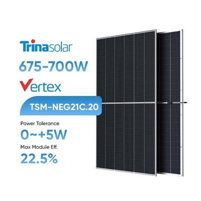 トリーナ・ソーラー・ヴェルテックス バイフィシャル N型 675W 680W 685W 690W 695W 700W 太陽光発電システム用太陽光パネル