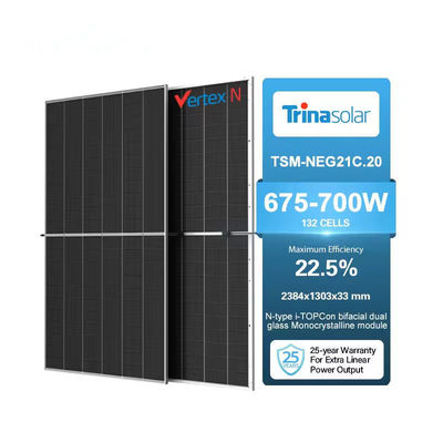 トリーナ TSM-NEG21C.20 670-700W 屋根設置用の双面型単結晶太陽光パネル