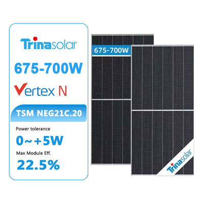トリーナ 双面太陽光パネル N型 680W 700W 家庭用電源 210mmx210mm セルサイズ