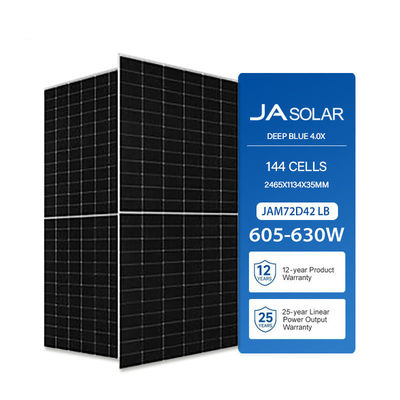 630W JA 太陽光パネル N型 二面半セル PV 22.5%とフロント 3000Pa / 5400Pa