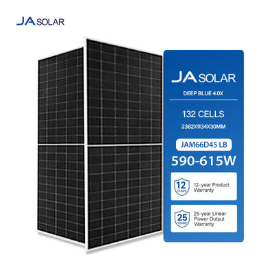アノジスアルミニウム合金フレーム JA SOLAR ハーフセル 590W から 615W 家庭用太陽光モジュール 25