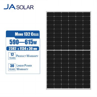 JA ソーラーパネル 590w 595w 600w 605w 610w 615w ダブルガラス N型 双面型モノモジュール