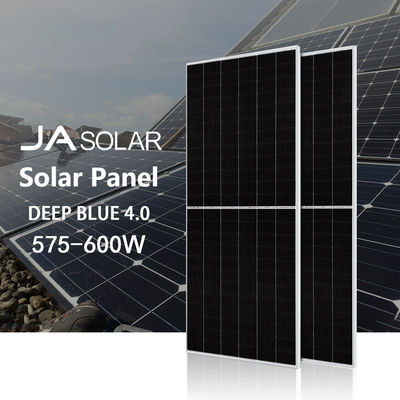 IEC ISO TUV 証明書を持つ 575-600W 双面型半セルダブルガラス Ja PV 太陽光パネル