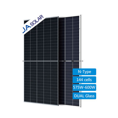 JA ソーラーパネル 深青 575W 580W 585W 590W 595W 600W 二面双面ガラス PV モジュール