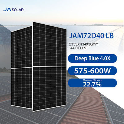 JA ソーラー ディープブルー 4.0 N型 双面型 二重クラス モノモジュール 575-600W JAM72D40 LB