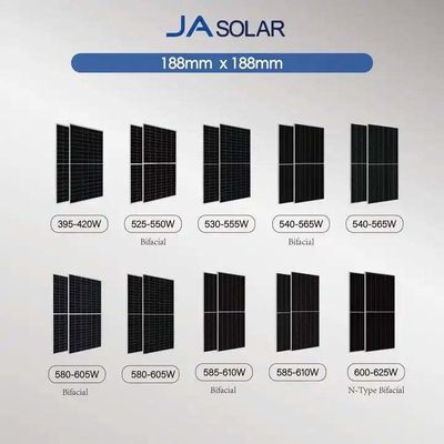 JAソーラー 600W 双面太陽光パネル 2.0mm ダブルガラスとIEC ISO TUV 証明書