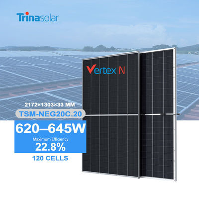 トリーナ・ヴェルテックス N トップコン Neg20c.20 620w 630w 635w 640w 645w 二面双面ガラス PV モジュール