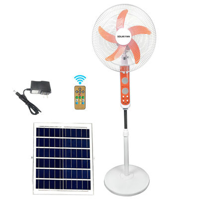 16インチ太陽電池AC DC 12V LEDライト付き 5 ブレイド 再充電可能な太陽電池スタンドファン パネルとバッテリー付き 太陽電池スタンドフロアファン