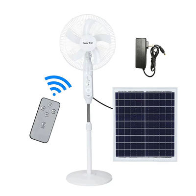 16インチ太陽電池AC DC 12V LEDライト付き 5 ブレイド 再充電可能な太陽電池スタンドファン パネルとバッテリー付き 太陽電池スタンドフロアファン