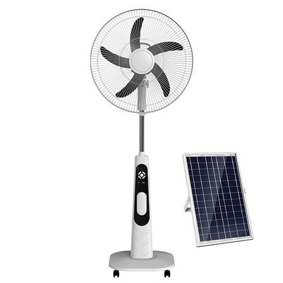 16インチ太陽電池AC DC 12V LEDライト付き 5 ブレイド 再充電可能な太陽電池スタンドファン パネルとバッテリー付き 太陽電池スタンドフロアファン
