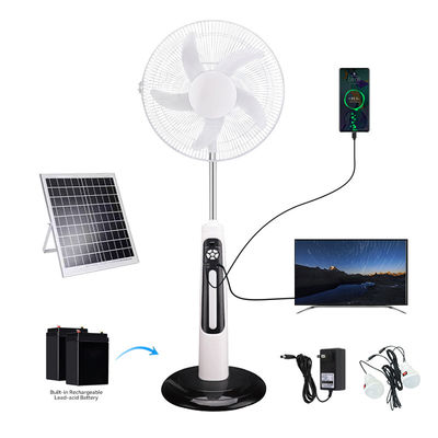 高品質ホットモーター エコエネルギー 太陽電池 再充電可能 20W 内蔵 LED照明 3 スピード 太陽光フロアファン