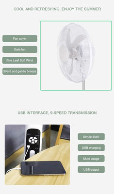 高品質ホットモーター エコエネルギー 太陽電池 再充電可能 20W 内蔵 LED照明 3 スピード 太陽光フロアファン