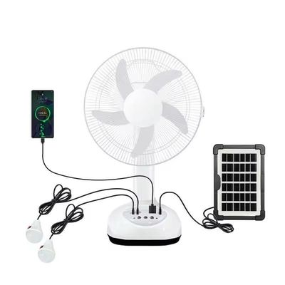 14インチ 高速AC/DC 太陽電池式 デスクファン 充電可能なプラスチック式テーブルファン LEDライト ホテル ガレージ 機械制御 3 風速